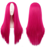 28 Inch Magenta Long Straight Wig for Cosplay